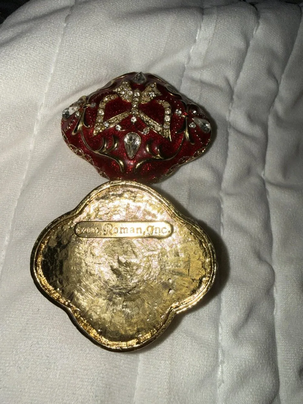 ROMAN, INC Red Enameled Butterfly Trinket Box